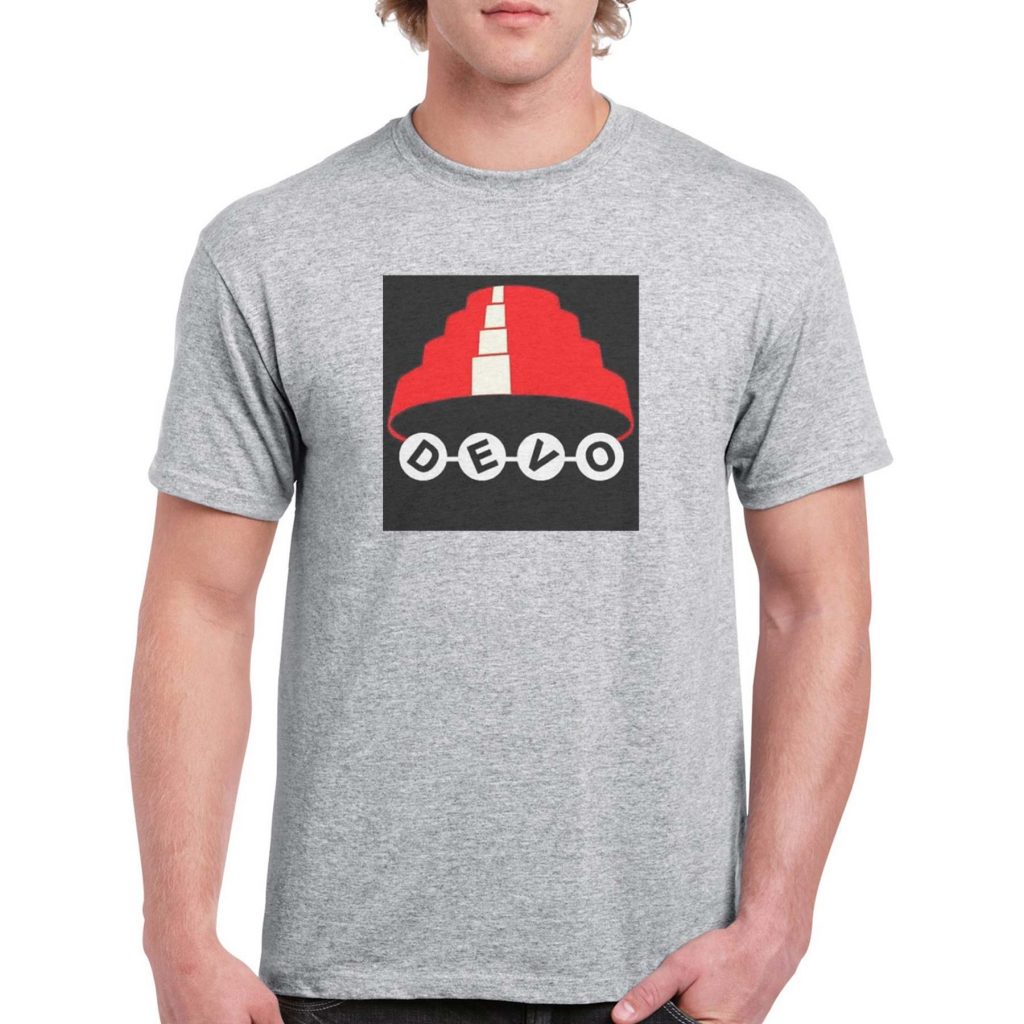 Devo ‘Energy Dome’ Logo TShirt (White & Grey) Kool And Retro