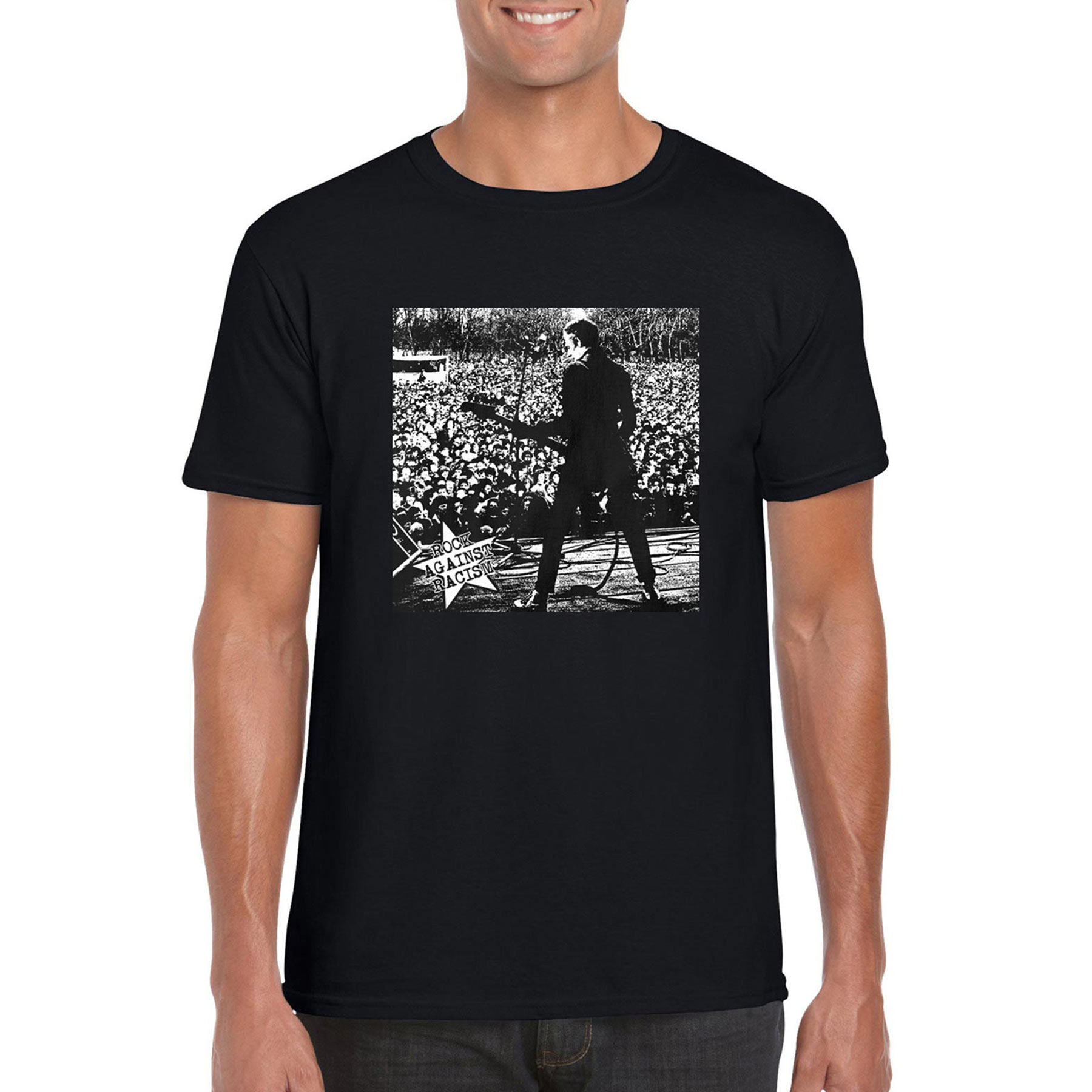 The Clash ‘Paul Simonon Rock Against Racism’ Iconic Crowd T-Shirt ...